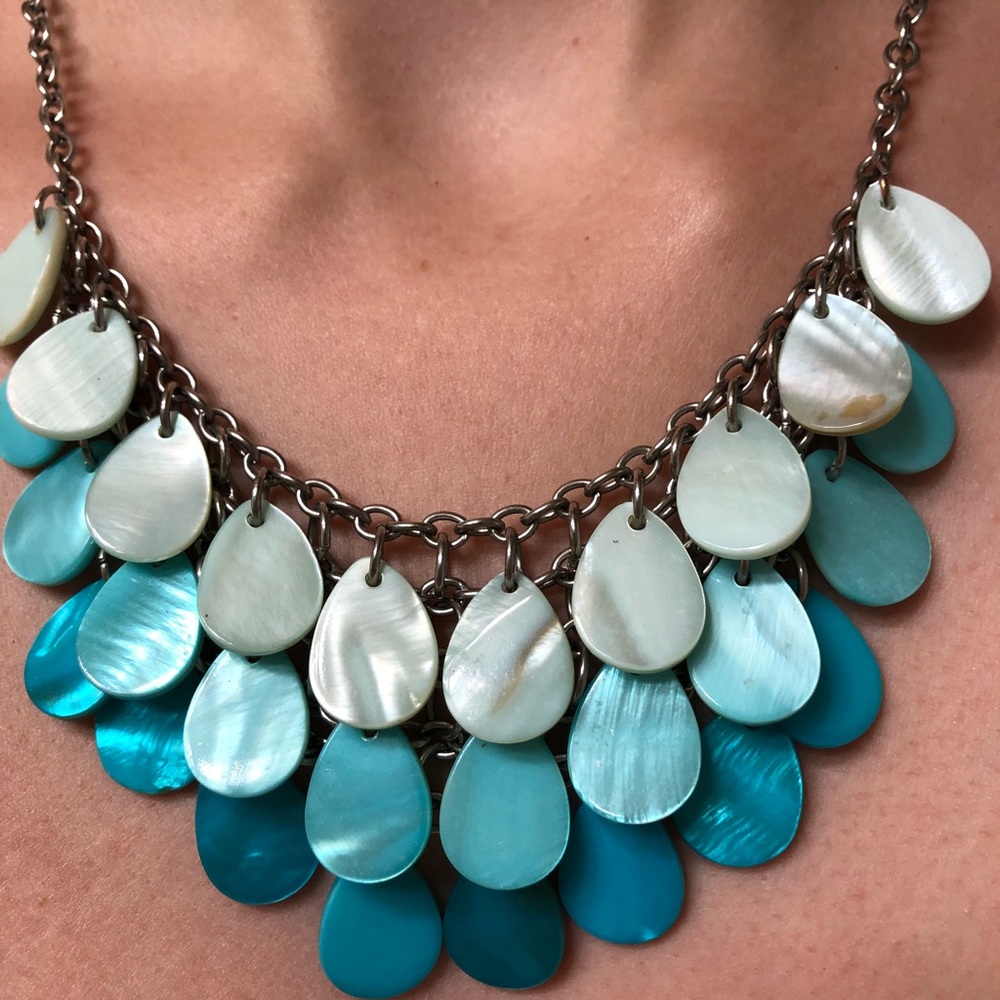 Blue shell necklace
